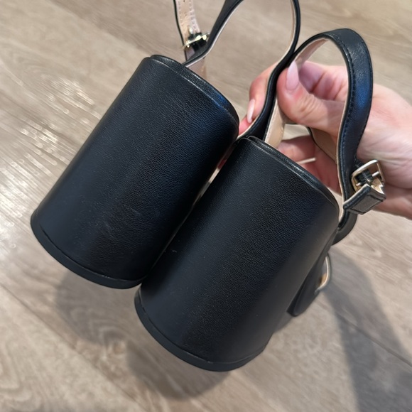 Black Ankle Strap Block Heels 8 - Picture 5 of 8